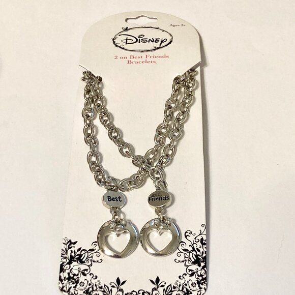Vintage Disney Mickey Mouse Ears Charm Bracelet (2) Best Friends Silver Plated - Picture 6 of 8